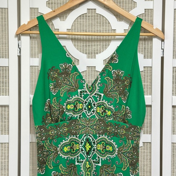 INC International Concepts Y2K Boho Babydoll Maxi Dress Womens M Paisley Maximal - Picture 2 of 9